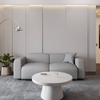 Set da conversazione imbottito Whisper con sedie modulari, braccioli agganciabili e pouf per soggiorno