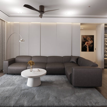 Set da conversazione imbottito Whisper con sedie modulari, braccioli agganciabili e pouf per soggiorno