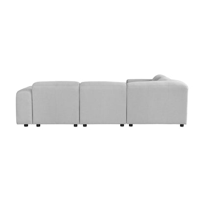 Set da conversazione imbottito Whisper con sedie modulari, braccioli agganciabili e pouf per soggiorno