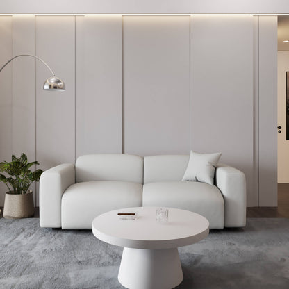 Set da conversazione imbottito Whisper con sedie modulari, braccioli agganciabili e pouf per soggiorno