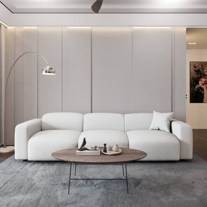 Set da conversazione imbottito Whisper con sedie modulari, braccioli agganciabili e pouf per soggiorno