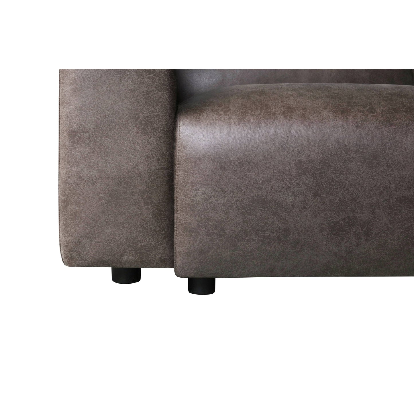 Set da conversazione imbottito Whisper con sedie modulari, braccioli agganciabili e pouf per soggiorno