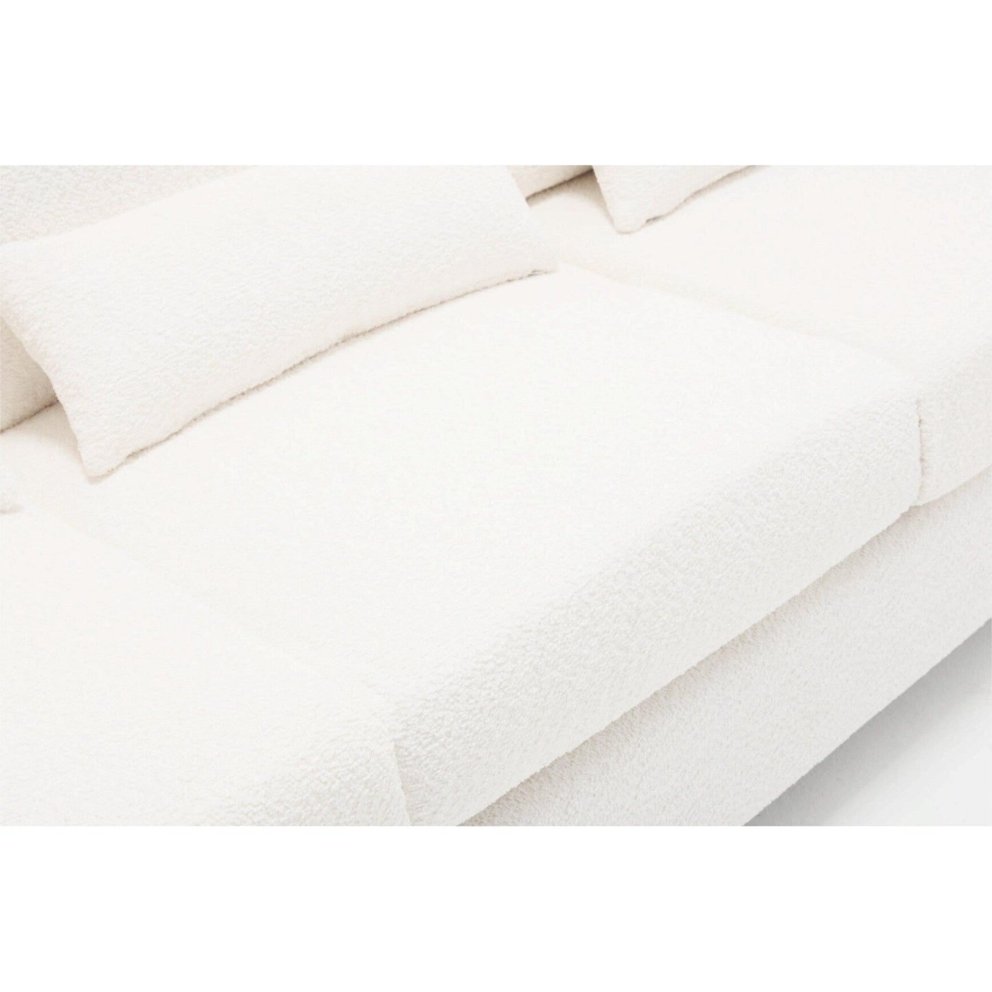 Divano moderno a 3 posti in tessuto bianco da 88,4'' con cuscini dello schienale rimovibili e struttura in legno massello