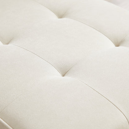 Divano componibile convertibile in lino bianco da 94,5'' a 3 posti con chaise longue e borsa organizer