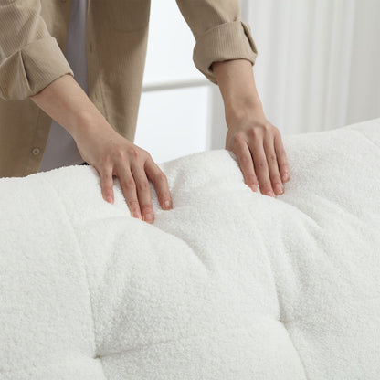 Divano a 2 posti in tessuto bianco da 96,46'' con trapuntatura a bottoni, struttura comoda e robusta per soggiorno e appartamento