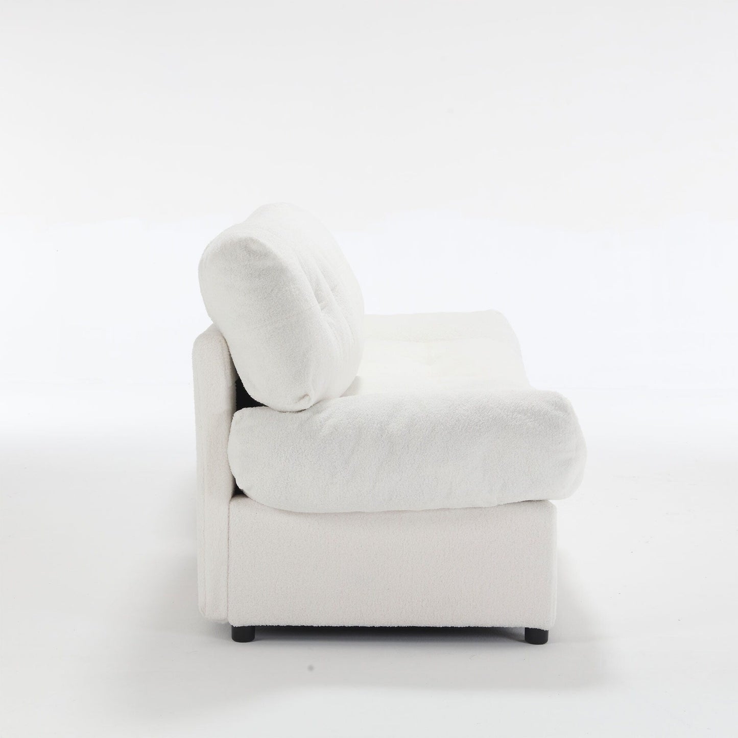 Divano a 2 posti in tessuto bianco da 96,46'' con comodo design imbottito, stile nuvola e piedini in plastica per il soggiorno