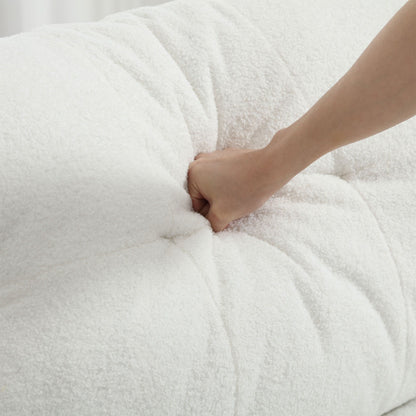 Divano a 2 posti in tessuto bianco da 96,46'' con comodo design imbottito, stile nuvola e piedini in plastica per il soggiorno