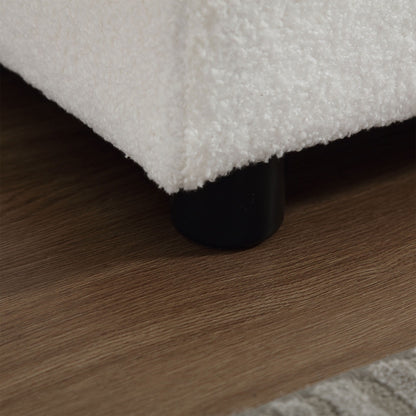 Divano a 2 posti in tessuto bianco da 96,46'' con comodo design imbottito, stile nuvola e piedini in plastica per il soggiorno