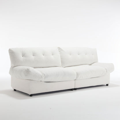 Divano in tessuto bianco da 96,46'' con comodo design imbottito e piedini in plastica