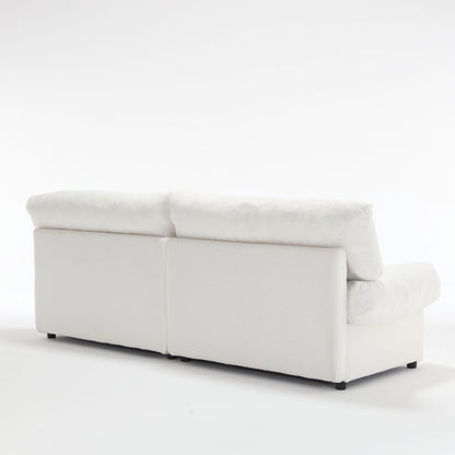 Divano in tessuto bianco da 96,46'' con comodo design imbottito e piedini in plastica