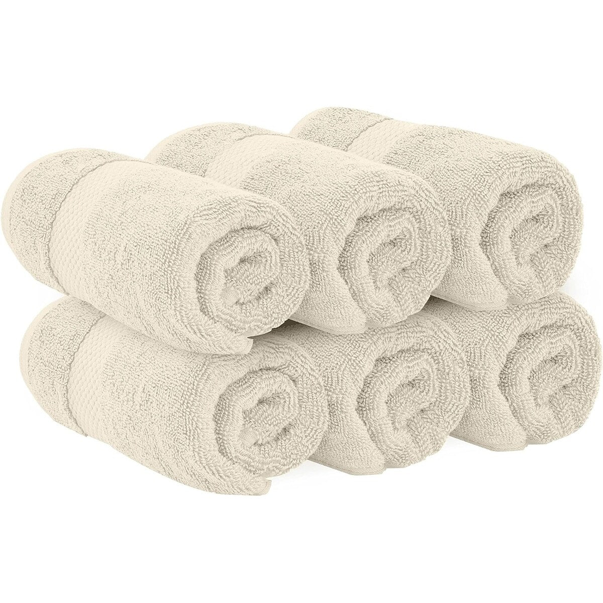 Asciugamano in cotone di lusso classico bianco 16x30 - Set di 6