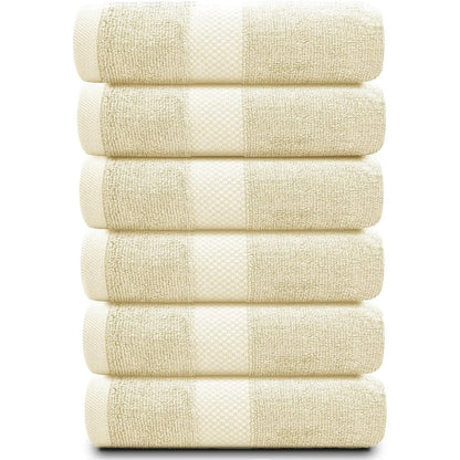 Asciugamano in cotone di lusso classico bianco 16x30 - Set di 6