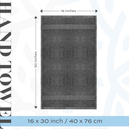 Asciugamano in cotone di lusso classico bianco 16x30 - Set di 6