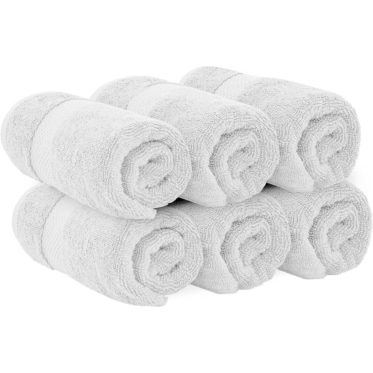 Asciugamano in cotone di lusso classico bianco 16x30 - Set di 6