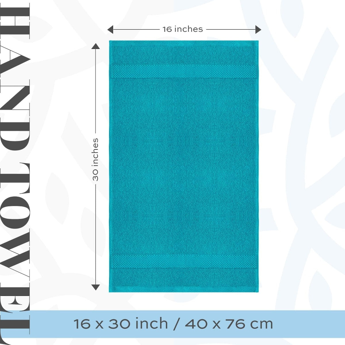 Asciugamano in cotone di lusso classico bianco 16x30 - Set di 6