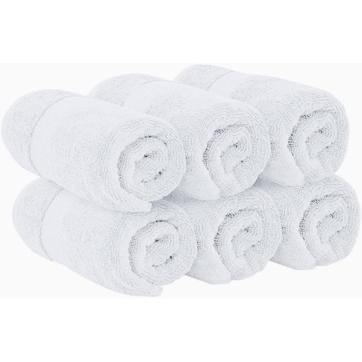 Asciugamano in cotone di lusso classico bianco 16x30 - Set di 6