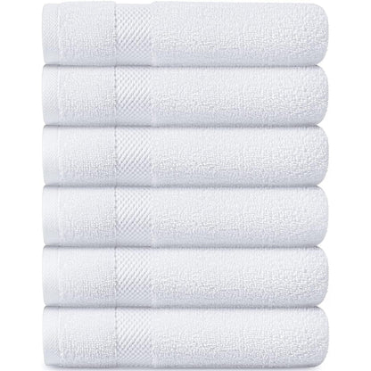 Asciugamano in cotone di lusso classico bianco 16x30 - Set di 6