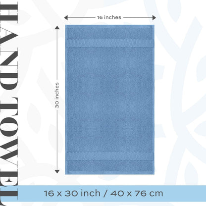 Asciugamano in cotone di lusso classico bianco 16x30 - Set di 6