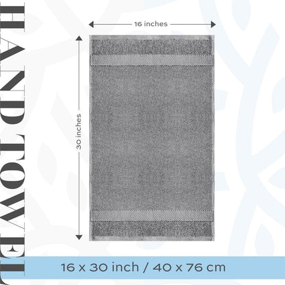 Asciugamano in cotone di lusso classico bianco 16x30 - Set di 6