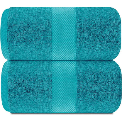 Asciugamano da bagno oversize in cotone di lusso classico bianco 35x70 - Set di 2