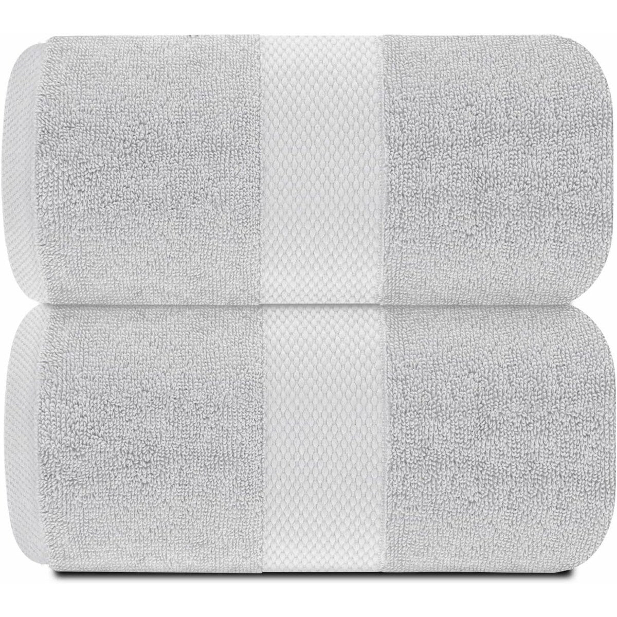 Asciugamano da bagno oversize in cotone di lusso classico bianco 35x70 - Set di 2