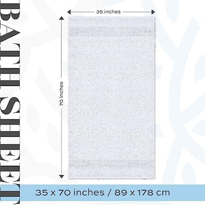 Asciugamano da bagno oversize in cotone di lusso classico bianco 35x70 - Set di 2