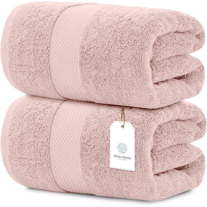 Asciugamano da bagno oversize in cotone di lusso classico bianco 35x70 - Set di 2