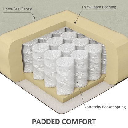 Poltrona reclinabile con schienale alto in lino bianco, massaggio vibrante, calore e poggiapiedi