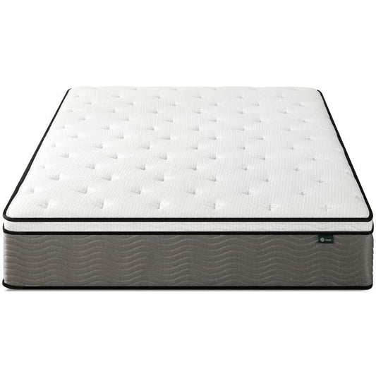 Materasso in memory foam bianco e grigio da 10 pollici