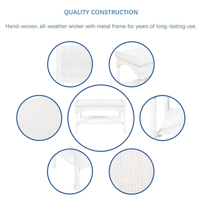 Set da conversazione in vimini da 4 pezzi per patio