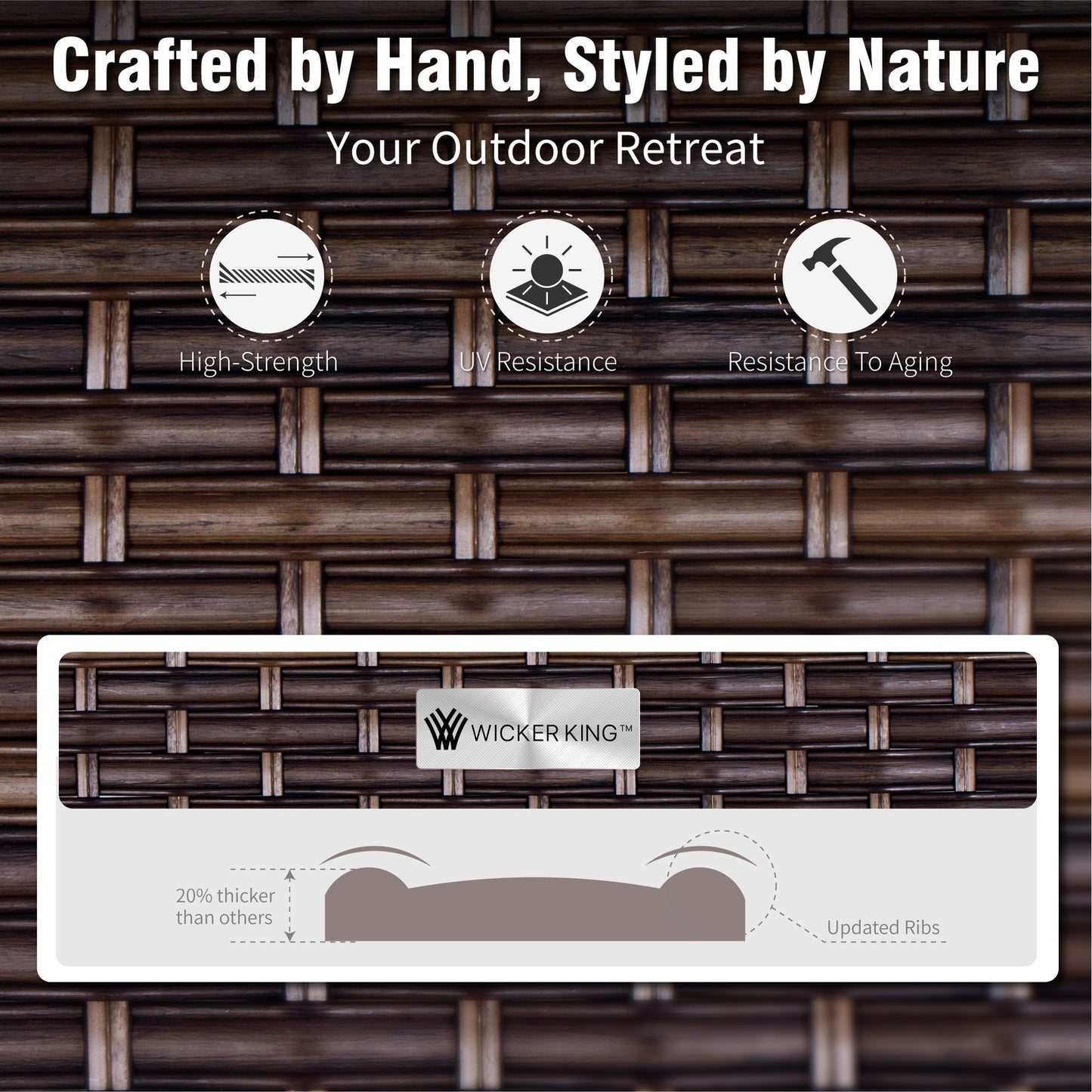 MAISON ARTS Set da esterno oversize da 6 pezzi con braciere - Divano a 3 posti, divano a 2 posti, sedie girevoli, pouf (beige)