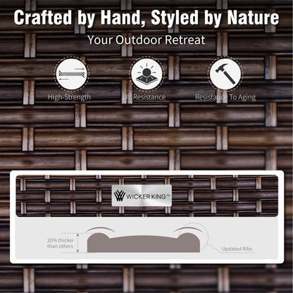 MAISON ARTS Set da esterno oversize da 6 pezzi con braciere - Divano a 3 posti, divano a 2 posti, sedie girevoli, pouf (beige)