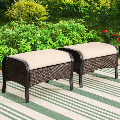 MAISON ARTS Set da esterno oversize da 6 pezzi con braciere - Divano a 3 posti, divano a 2 posti, sedie girevoli, pouf (beige)