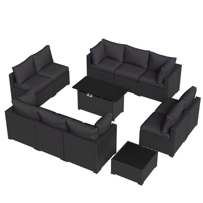 Set di divani componibili in vimini e rattan per patio