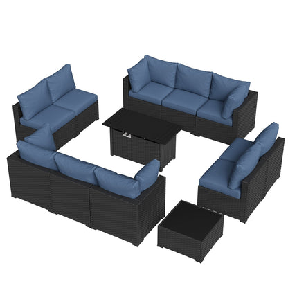 Set di divani componibili in vimini e rattan per patio