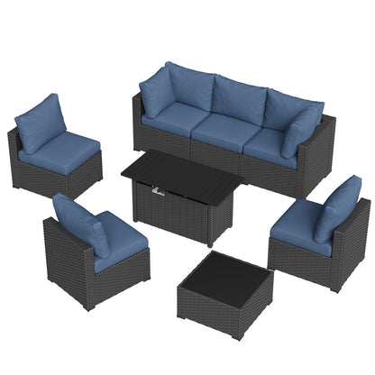 Set di divani componibili in vimini e rattan per patio