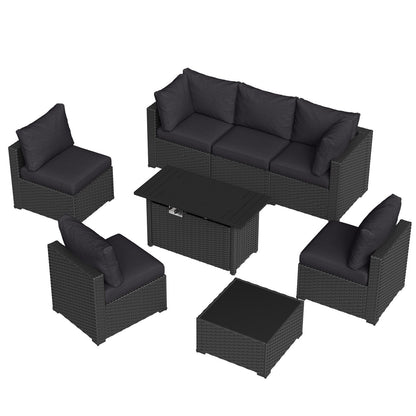 Set di divani componibili in vimini e rattan per patio