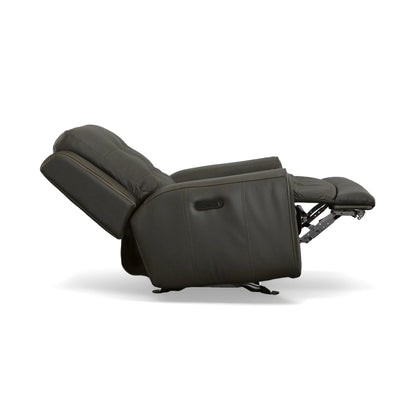 Poltrona reclinabile elettrica Wicklow in pelle con poggiatesta elettrico di Flexsteel