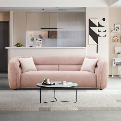 Divano curvo imbottito moderno contemporaneo 91 con 2 cuscini per soggiorno