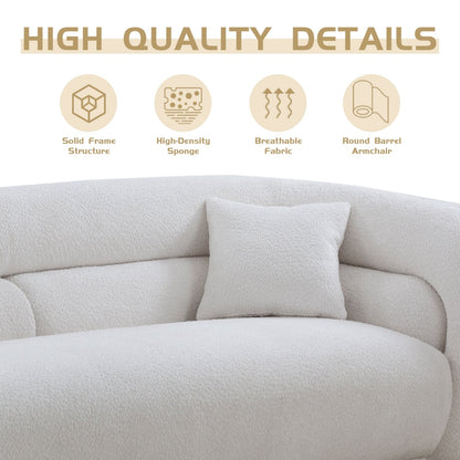 Divano curvo imbottito moderno contemporaneo 91 con 2 cuscini per soggiorno