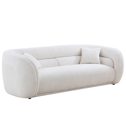 Divano curvo imbottito moderno contemporaneo 91 con 2 cuscini per soggiorno