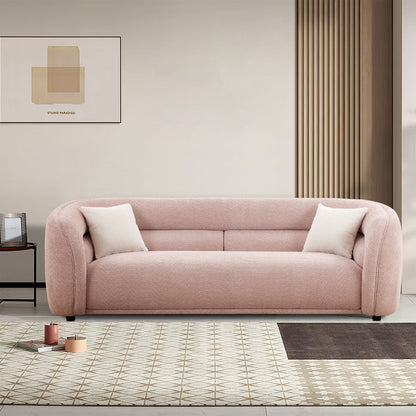 Divano curvo imbottito moderno contemporaneo 91 con 2 cuscini per soggiorno