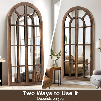 Specchio per finestra in legno ad arco 71'' L*31'' W