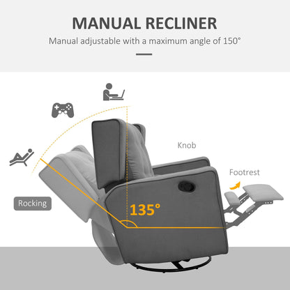 Poltrona reclinabile girevole con schienale alto