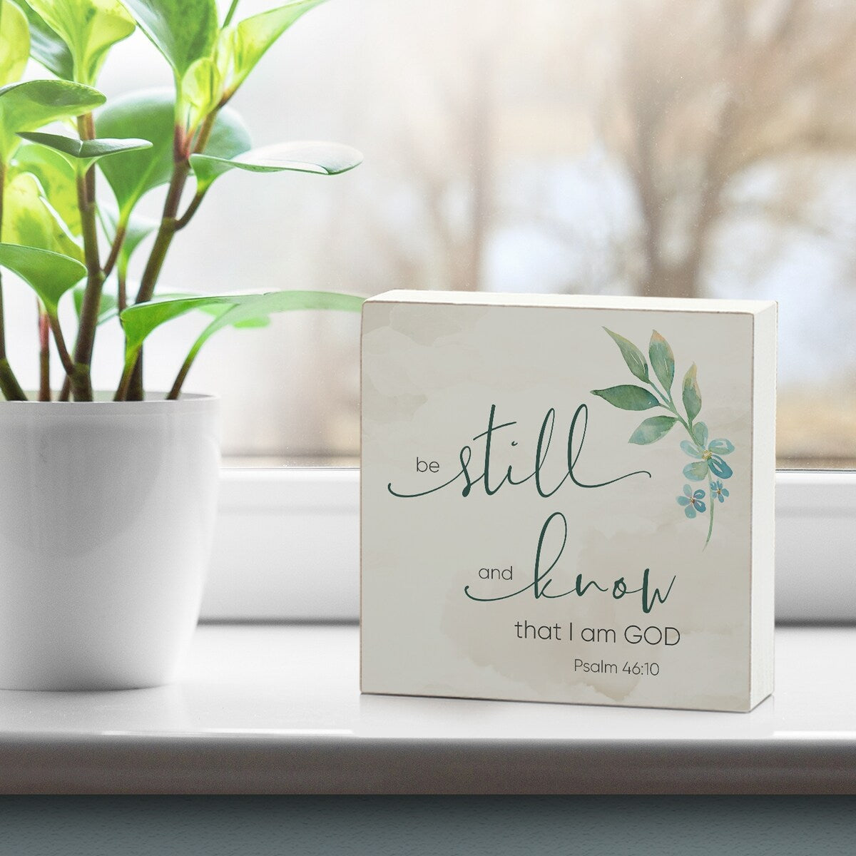 Decorazione in legno con messaggio "Stai fermo e sappi", 3,75 pollici quadrati, prodotto negli Stati Uniti - Multi-40