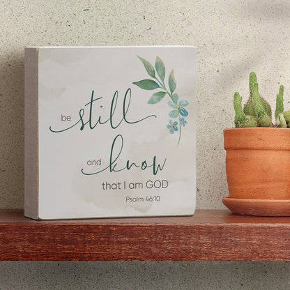 Decorazione in legno con messaggio "Stai fermo e sappi", 3,75 pollici quadrati, prodotto negli Stati Uniti - Multi-40