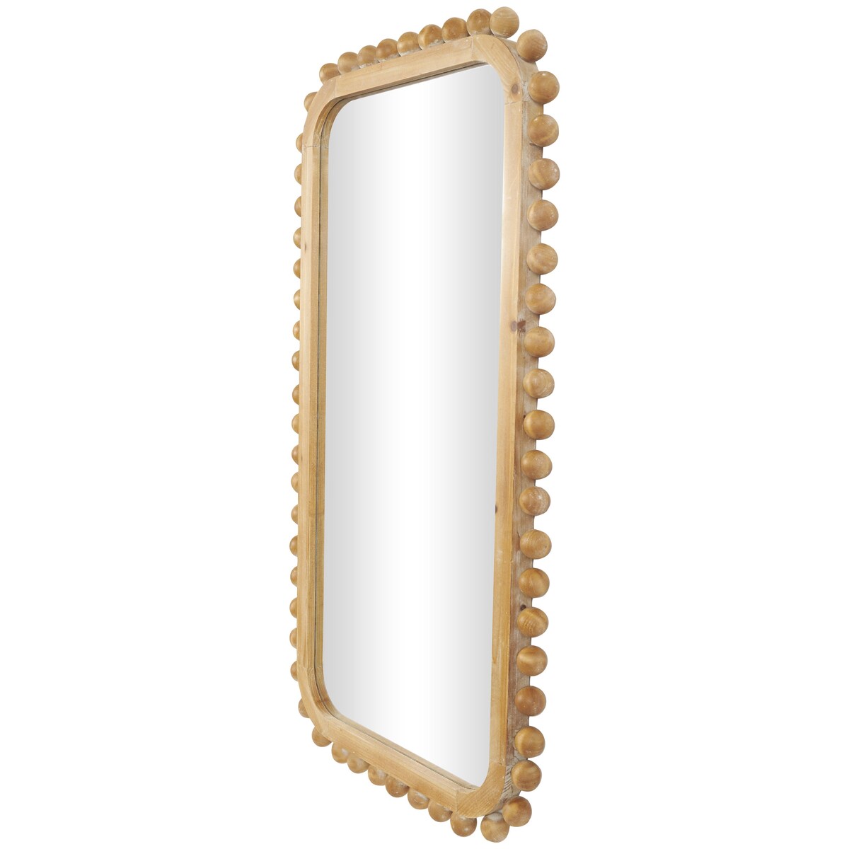 Specchio da parete in legno con cornice perlinata - Marrone - Roche River Decor