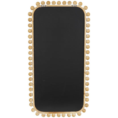 Specchio da parete in legno con cornice perlinata - Marrone - Roche River Decor