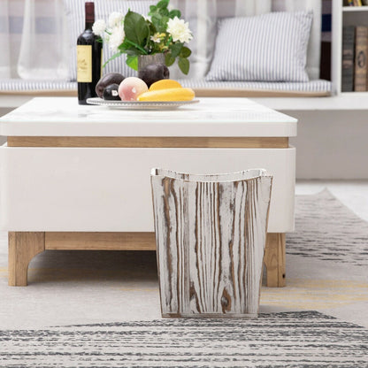 Cestino per rifiuti in legno, cestino per rifiuti in stile rustico da fattoria