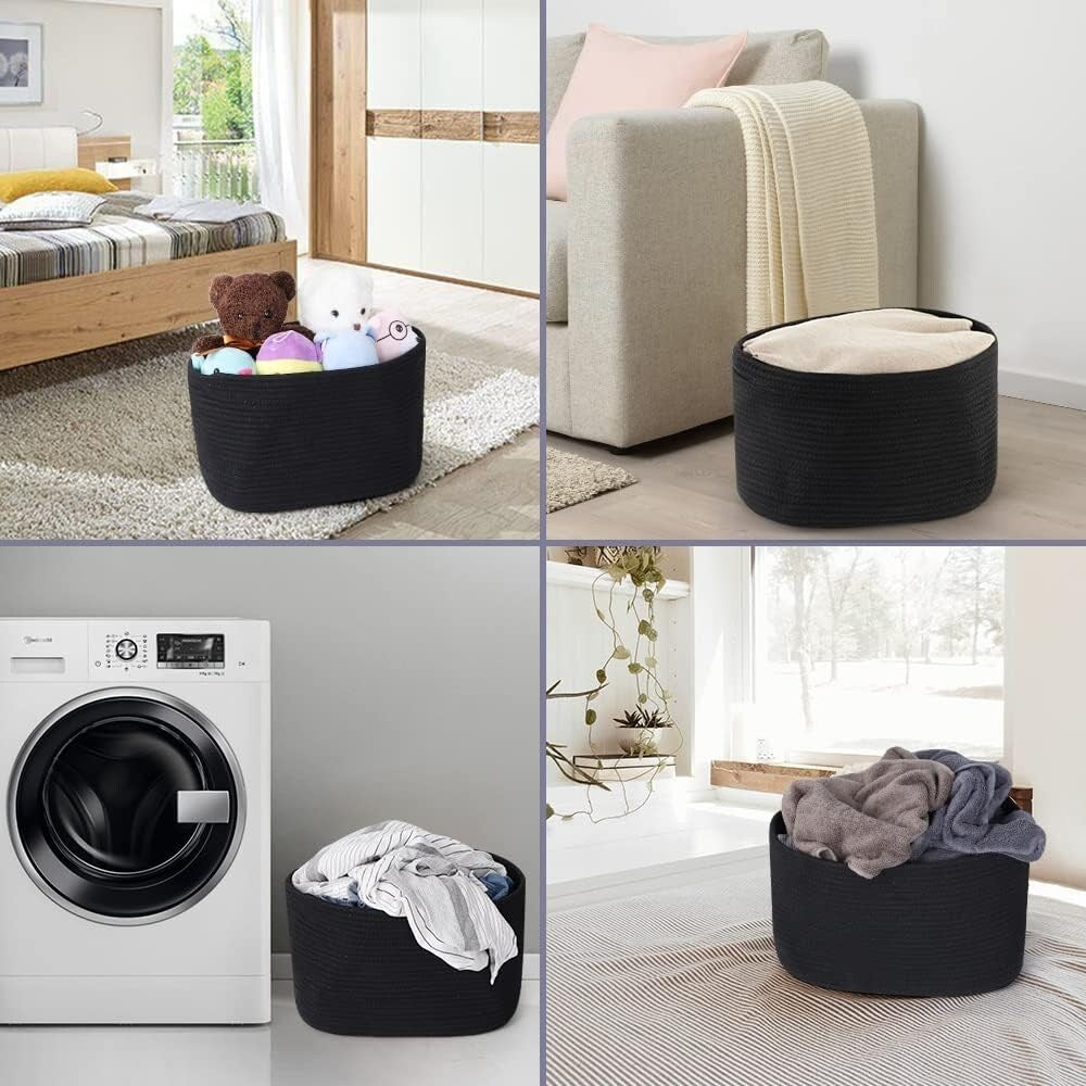 Cestini intrecciati per riporre oggetti, set da 3